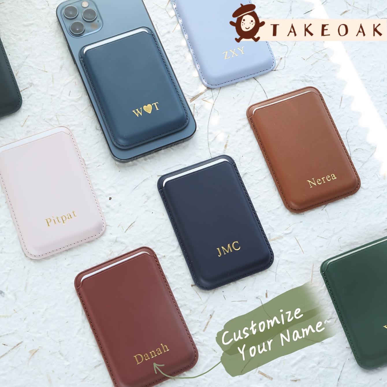 Phone Accessories And Names - 맞춤형 금박 이름/이니셜 자석 PU 가죽