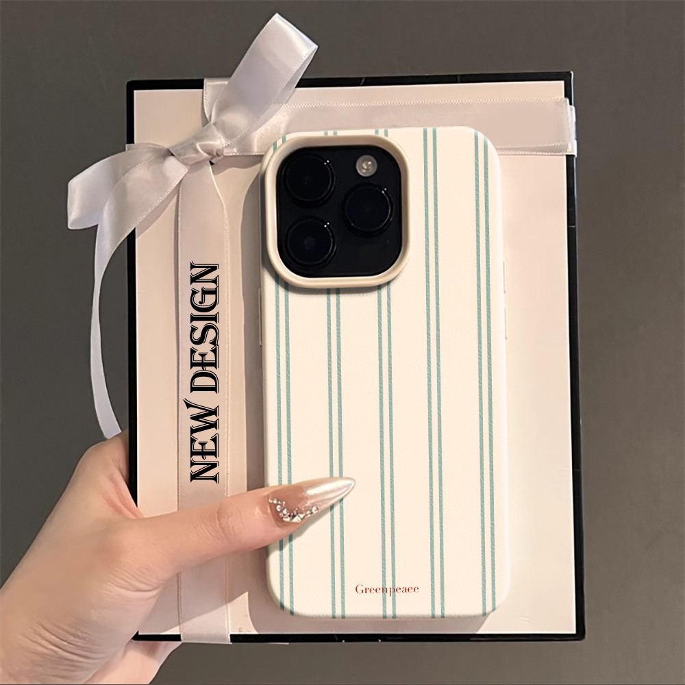 Phone Accessories Iphone - 핑크 스트라이프 프린트 여름 폰 케이스