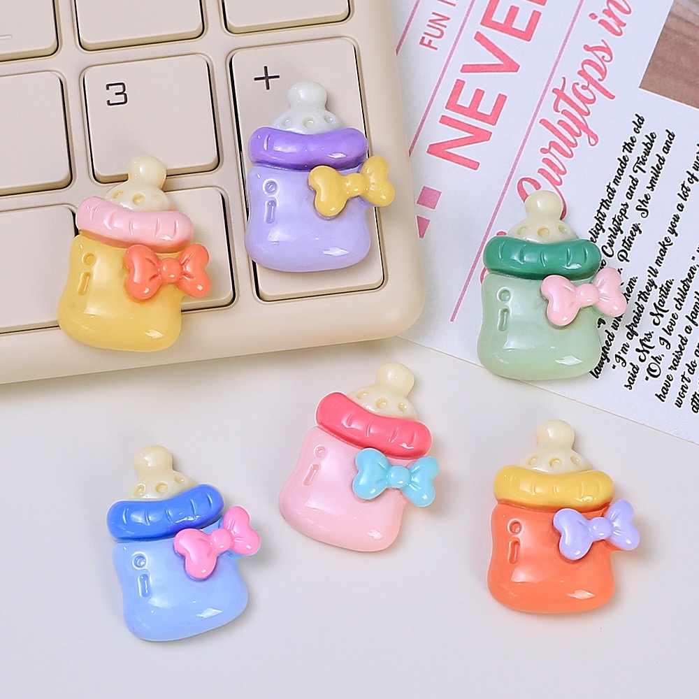 Phone Accessories Baby - 10개 귀여운 아기 젖병 레진 플랫백