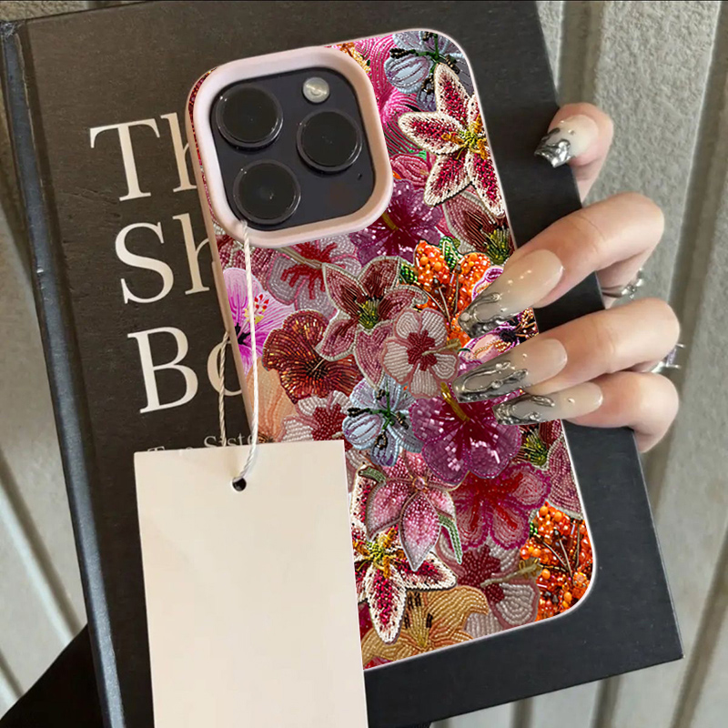 고급스러운 비즈 꽃무늬 리치 질감 아이폰 17 16 1 - Phone Accessories List 리뷰 및 가격