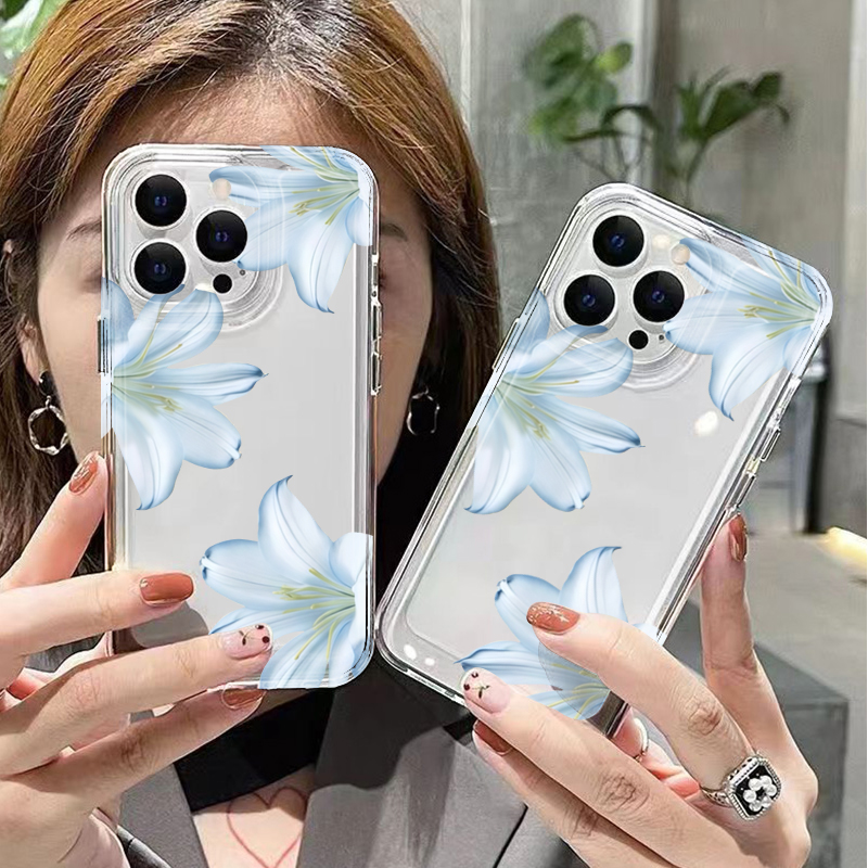 세련된 화이트 백합꽃 디자인 아이폰 17 16 15 P - Phone Accessories Iphone 리뷰 및 가격