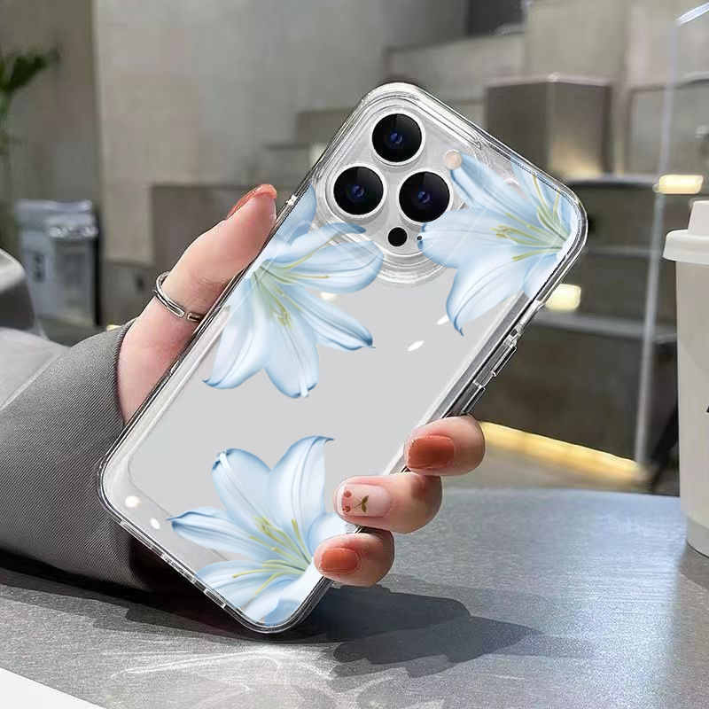 세련된 화이트 백합꽃 디자인 아이폰 17 16 15 P - Phone Accessories Iphone 리뷰 및 가격