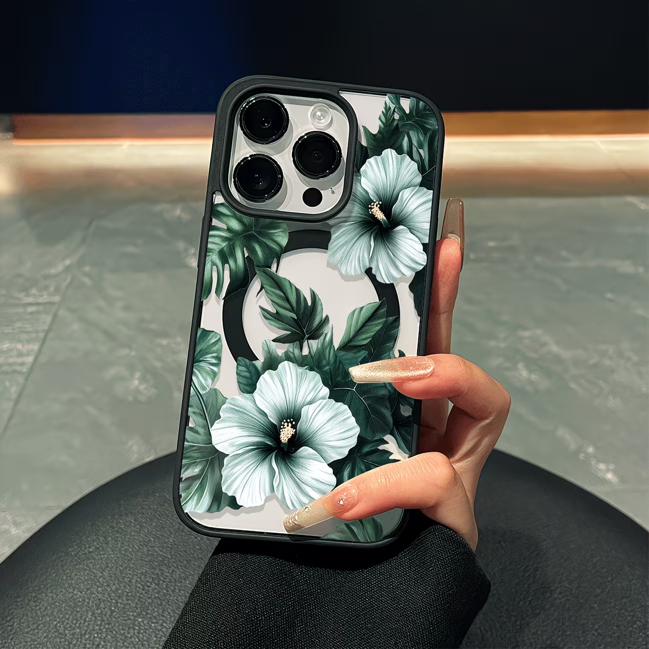 그린 플로럴 프린트 폰 케이스 (아이폰 17, 16,  - Phone Accessories Iphone 리뷰 및 가격
