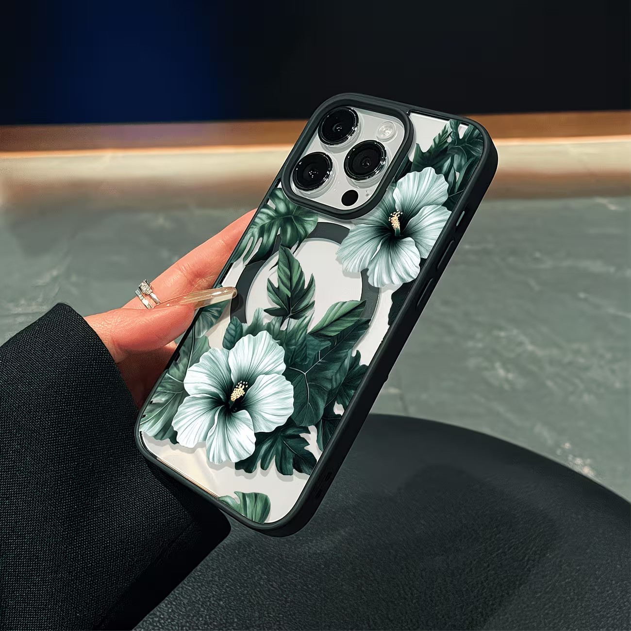 그린 플로럴 프린트 폰 케이스 (아이폰 17, 16,  - Phone Accessories Iphone 리뷰 및 가격