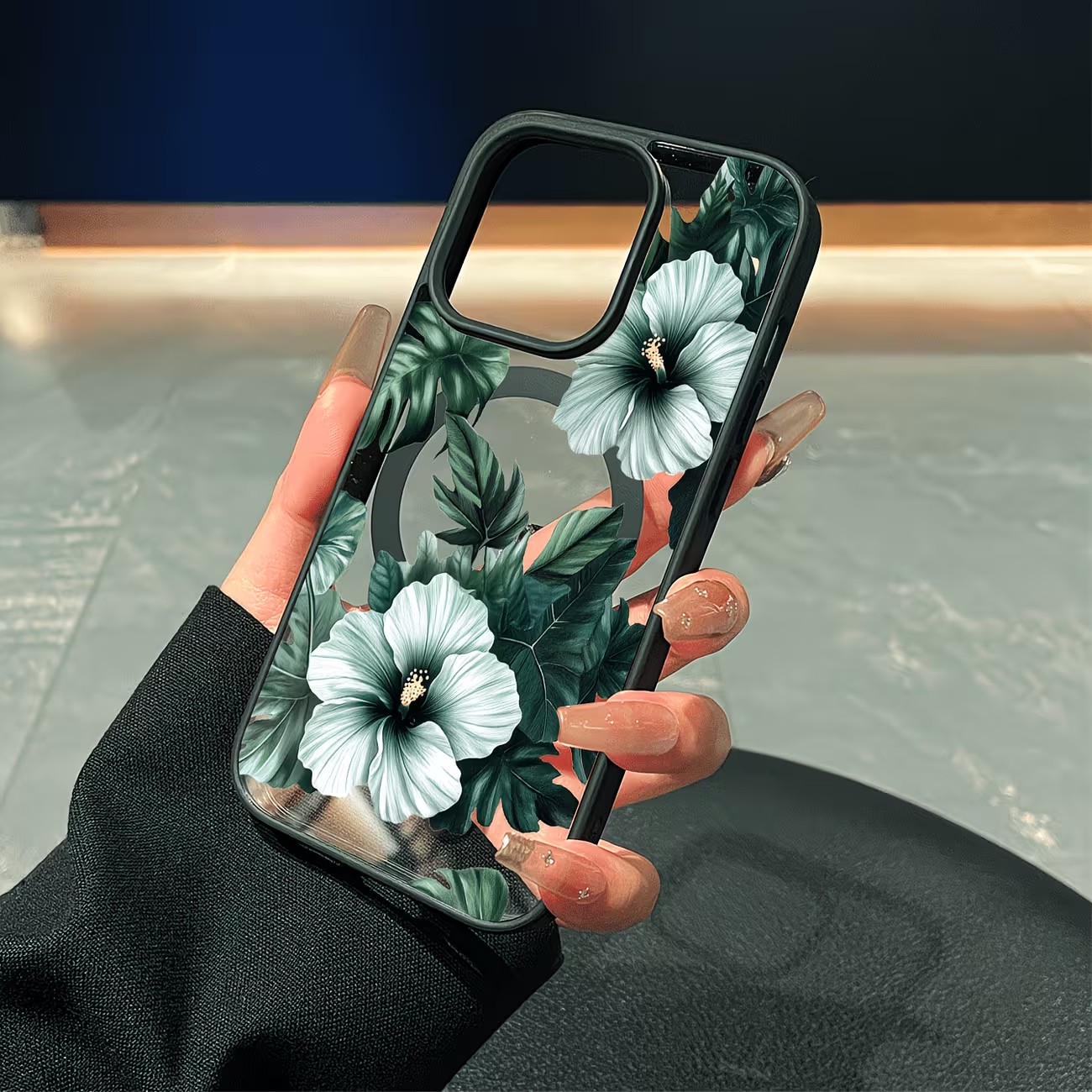 그린 플로럴 프린트 폰 케이스 (아이폰 17, 16,  - Phone Accessories Iphone 리뷰 및 가격